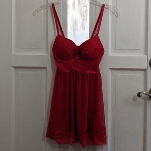 Daisy Fuentes Bright Red Babydoll Lingerie